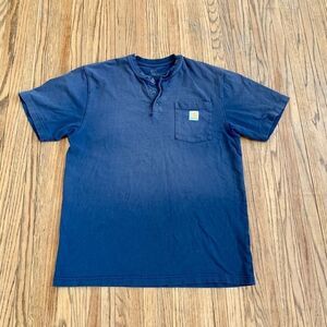 VTG Carhartt Fade Blue Pocket Tee XL Y2K Gorpcore 90 Baggy Shirt thrashed Henley